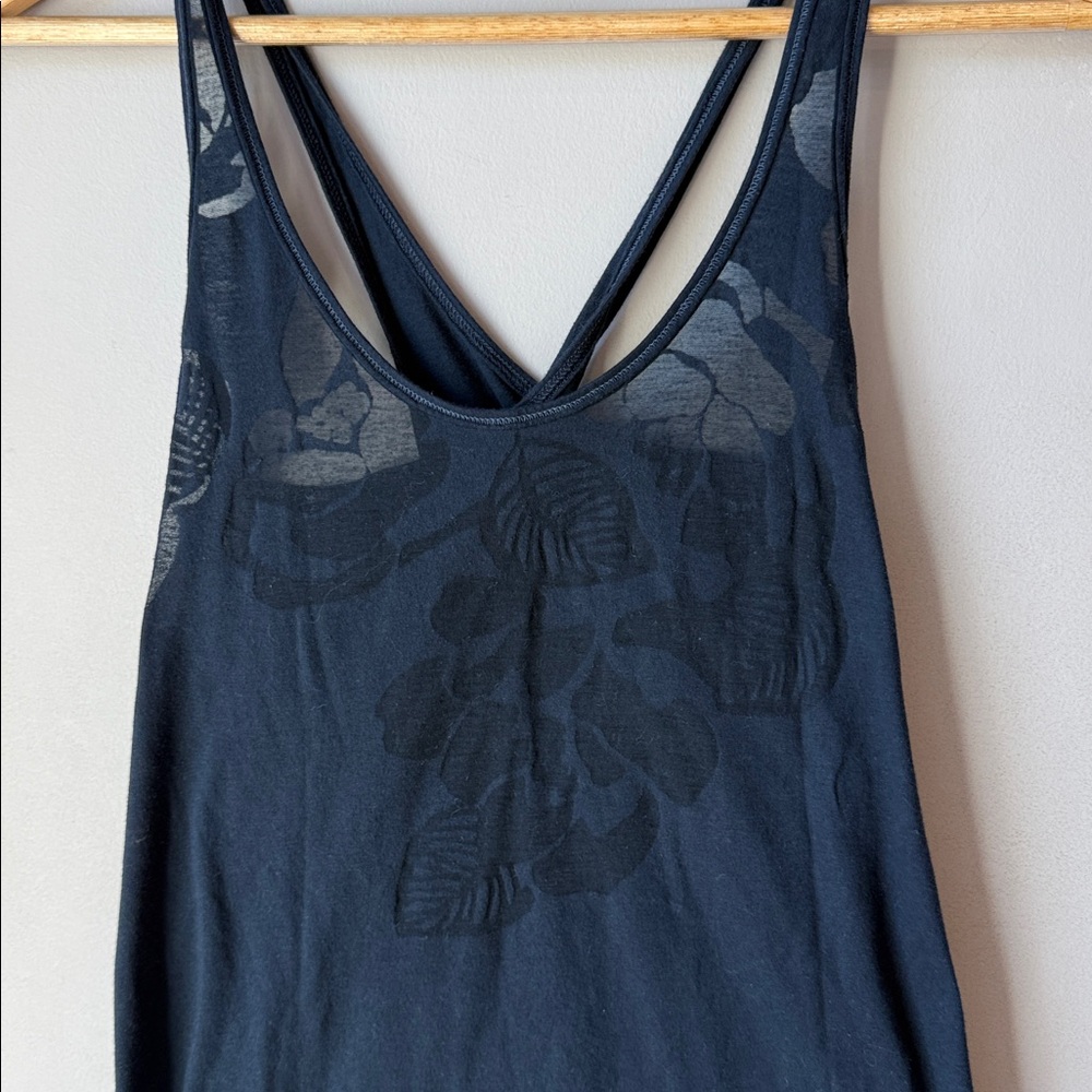 Hollister Sheer Crossback Dark Blue Tank Top